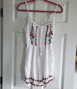 Charlotte Russe White Floral Romper